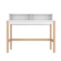 Designed To Furnish Bowery Desk in White & Oak, 39.56 x 47.24 x 17.51 in. DE2616452